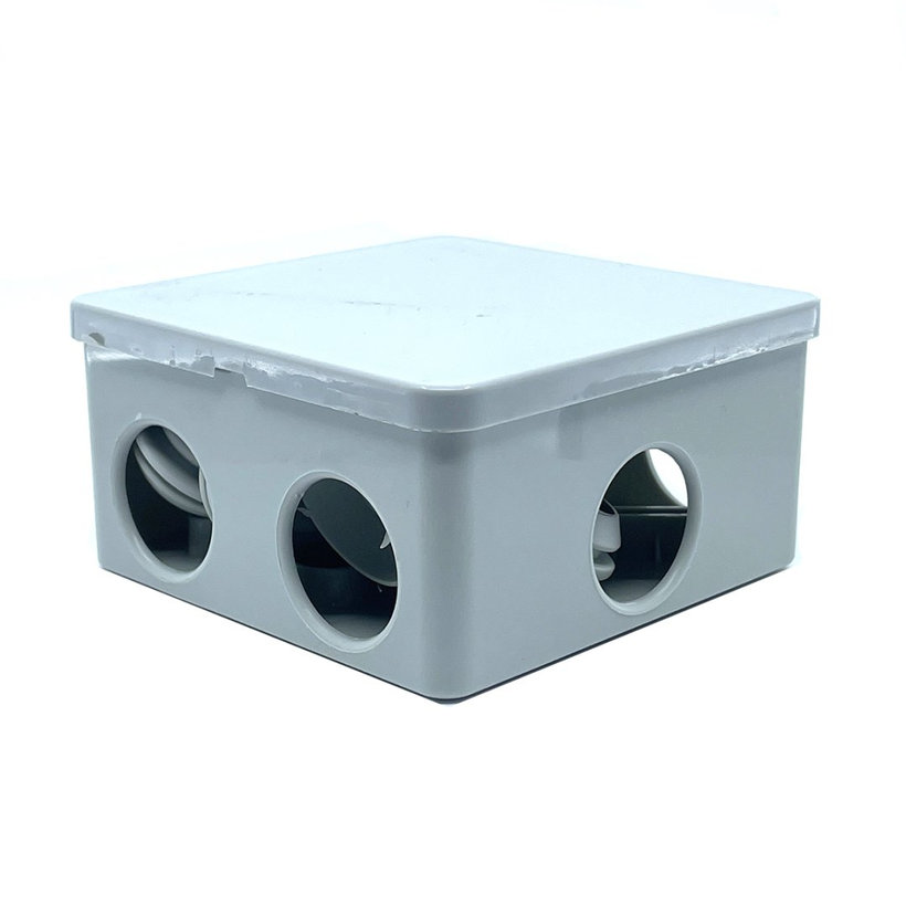 Elektronikai doboz, világos szürke, teli fedéllel IP44 80x80x40mm