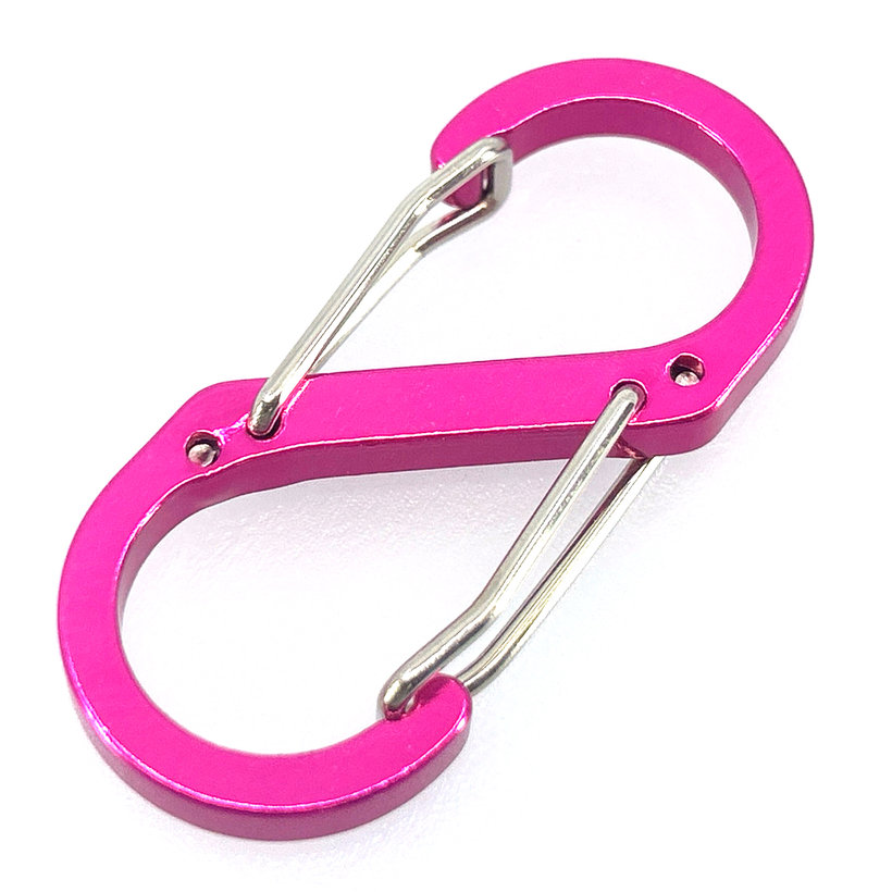 Dekoratív karabiner S-kampó alakú 50 mm - rózsaszín