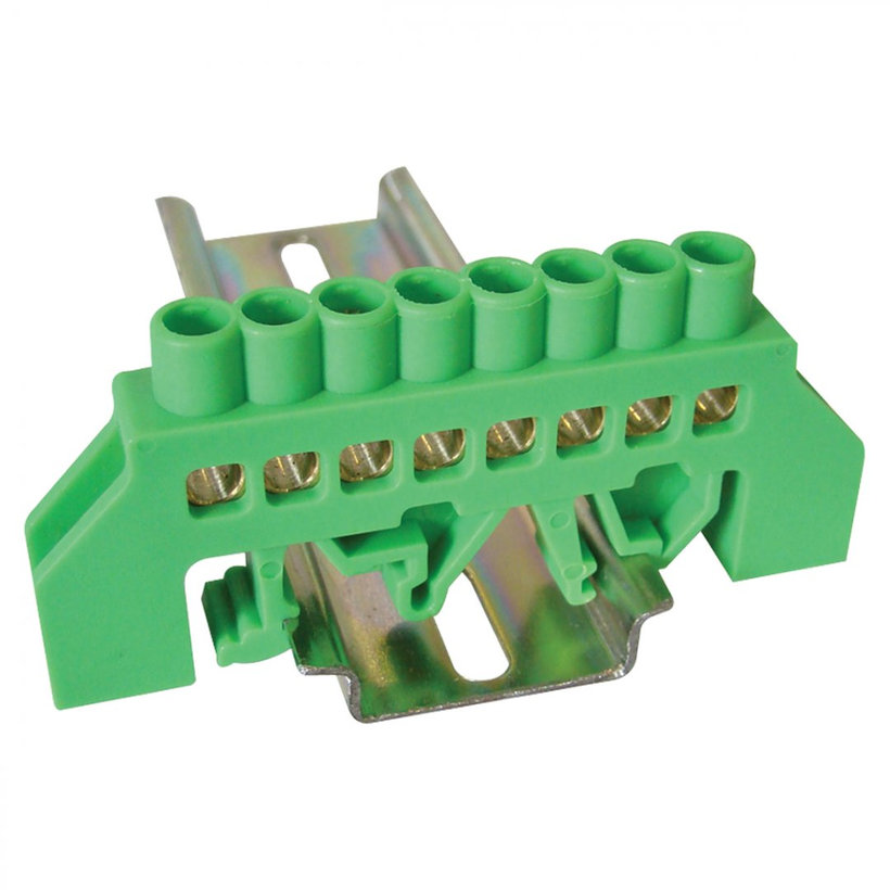 Szigetelt földelősín PE, zöld 8P