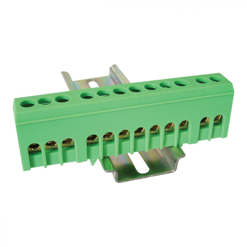 Szigetelt földelősín PE, zöld 12P