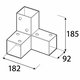 Négyzet alakú gerenda csatlakozó GPY 90 fekete 185x92x182 mm