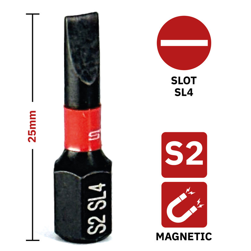 Bit mágneses SL4x25 mm