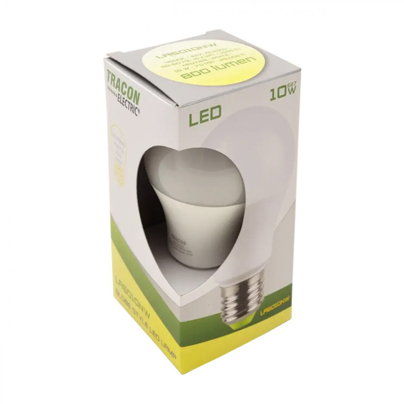 Gömb burájú LED fényforrás E27 10W - semleges fehér