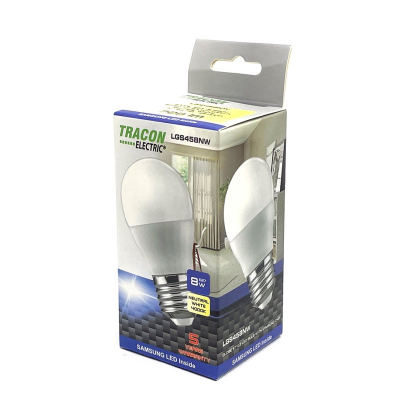 LED izzó gömb E27 8W - semleges - chippel