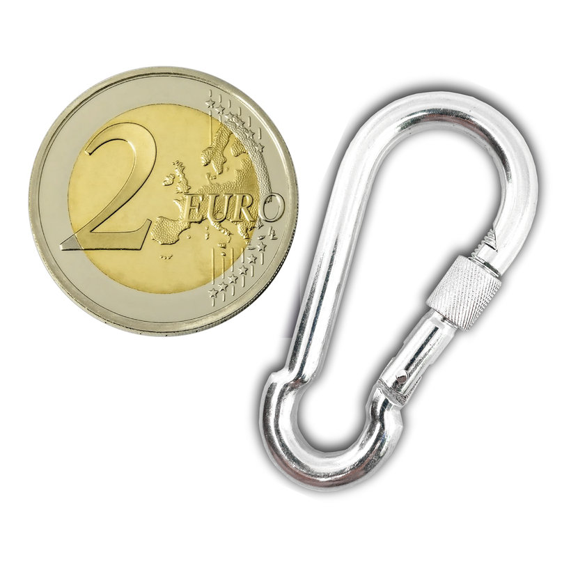 Karabiner rögzítőanyával horganyzott 4mm