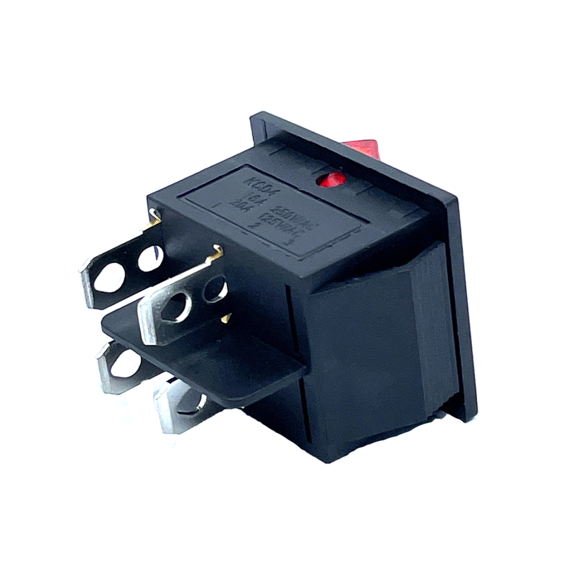 Készülékkapcs., BE-KI, 2-pólus, piros