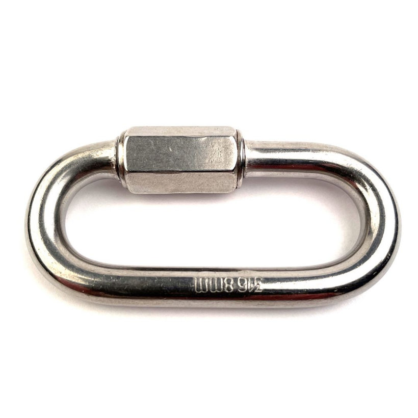 Rozsdamentes acél karabiner A4 -es anyával 3,5 mm