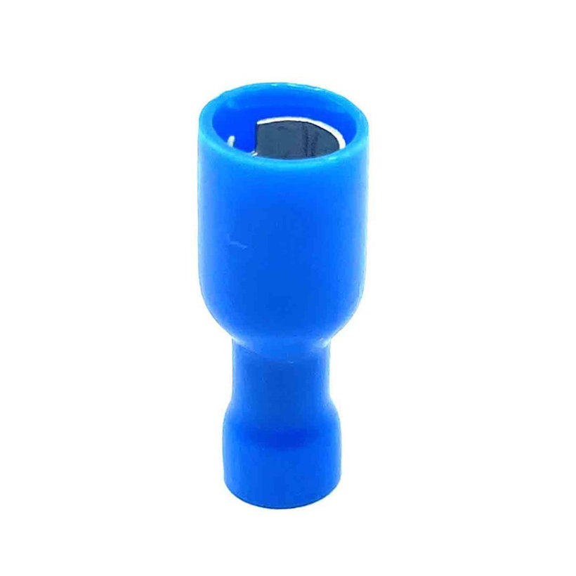 Szigetelt hengeres csatlakozó aljzat, elektrolitréz, kék 2,5mm²