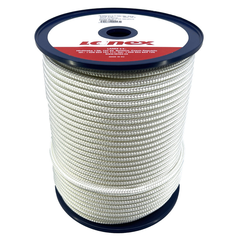 PA fonott kötél maggal fehér 16pr 4mm