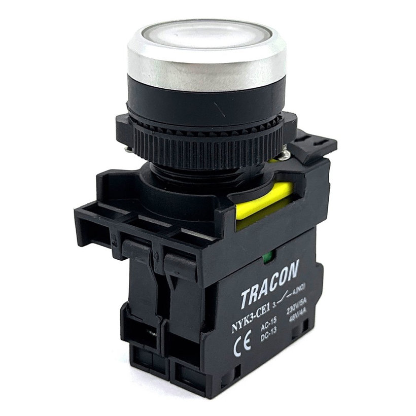 Gombkapcsoló háttérvilágítással fehér