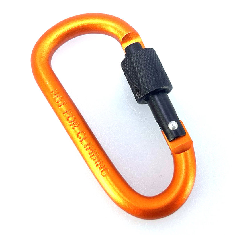 Alumínium karabiner biztosítékkal - narancs