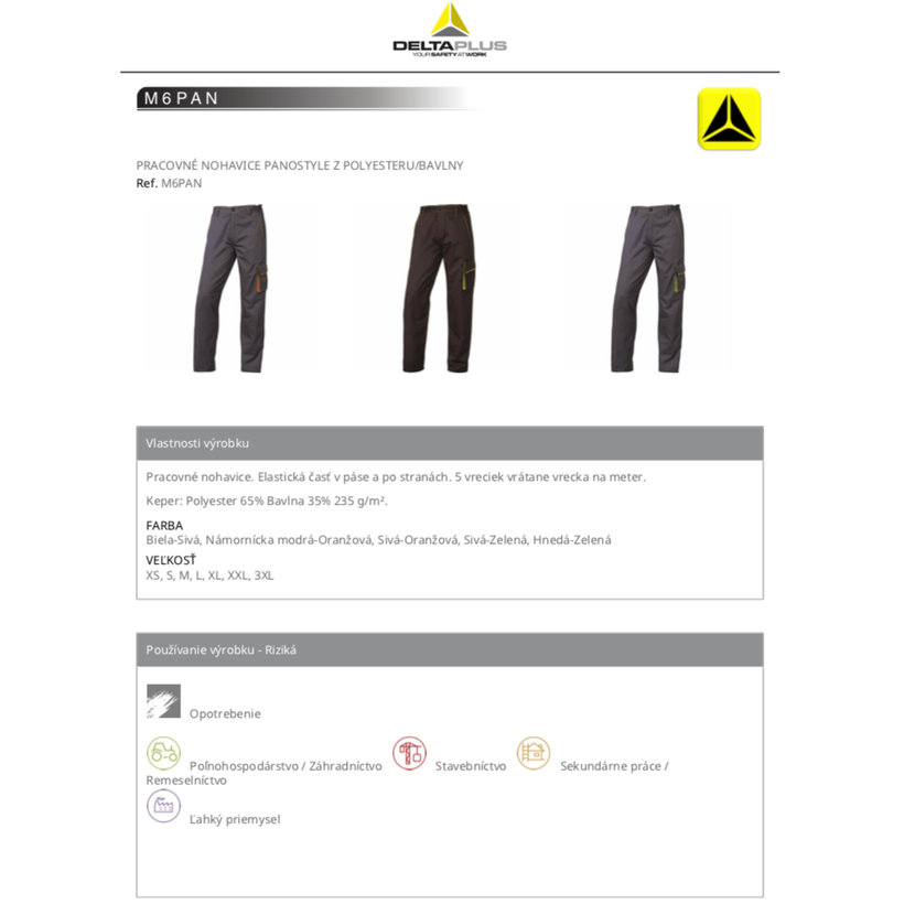 PANOSTYLE munkanadrág kék-narancssárga XXL