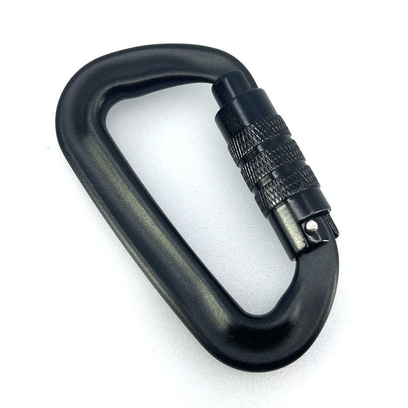 Alumínium karabiner twist lock 80 mm - fekete