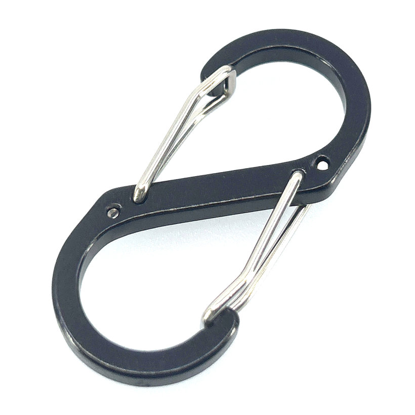 Dekoratív karabiner S-kampó alakú 50 mm - fekete