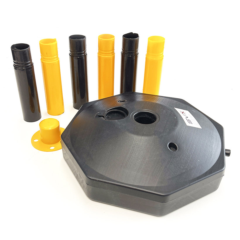 Tartóoszlop jelzőlánchoz fekete-sárga 90cm