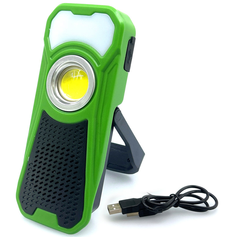 Akkumulátoros kézi LED lámpa Bluetooth hangszóróval