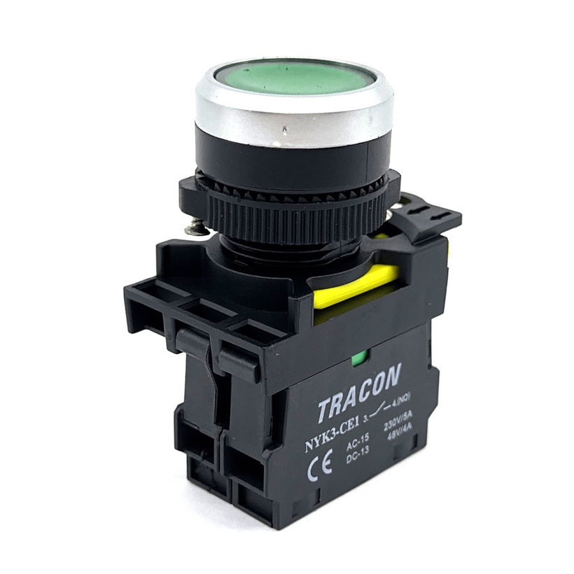 Gombkapcsoló háttérvilágítással zöld