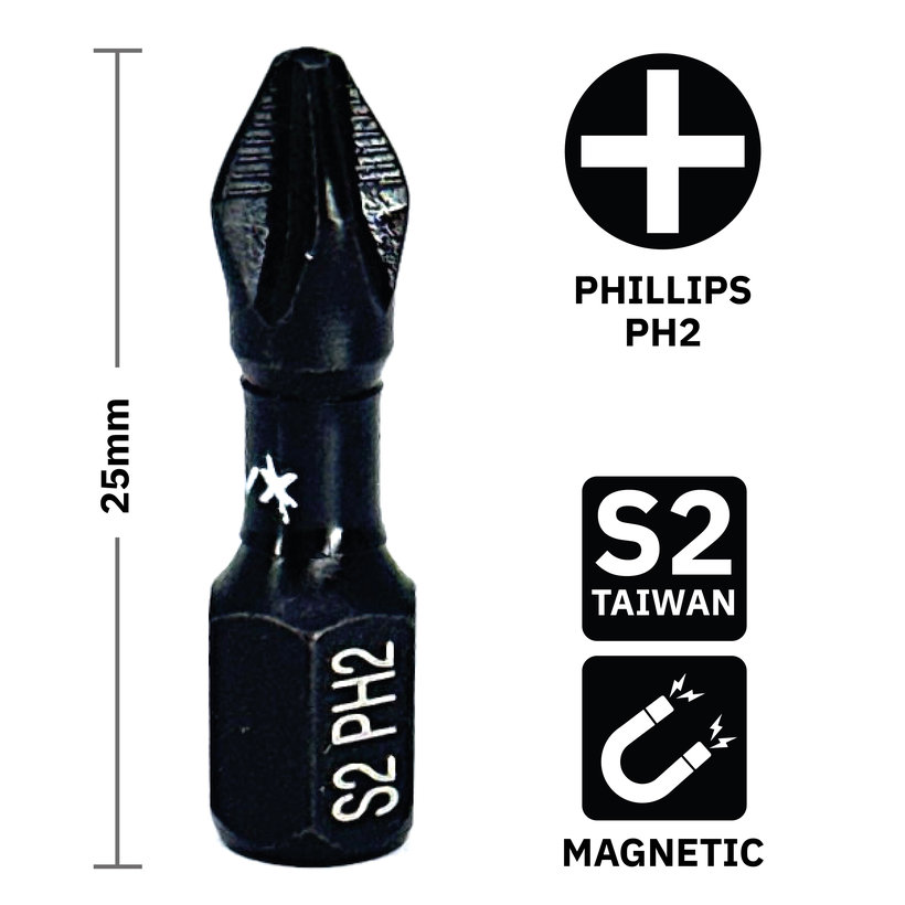 Bit mágneses PH2x25 mm
