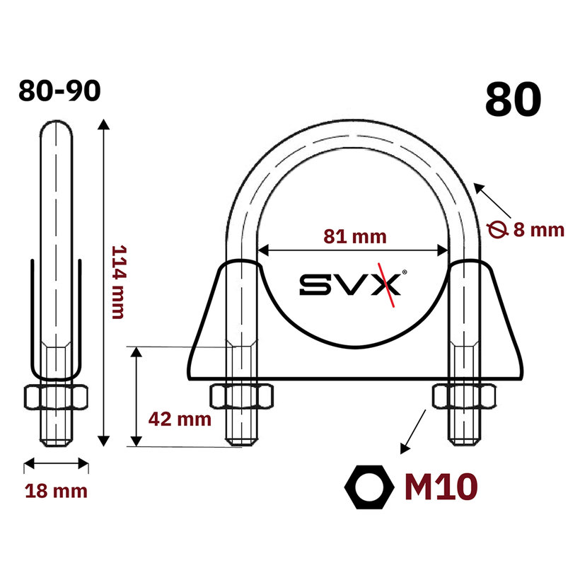 Csőbilincs zn 80-90mm
