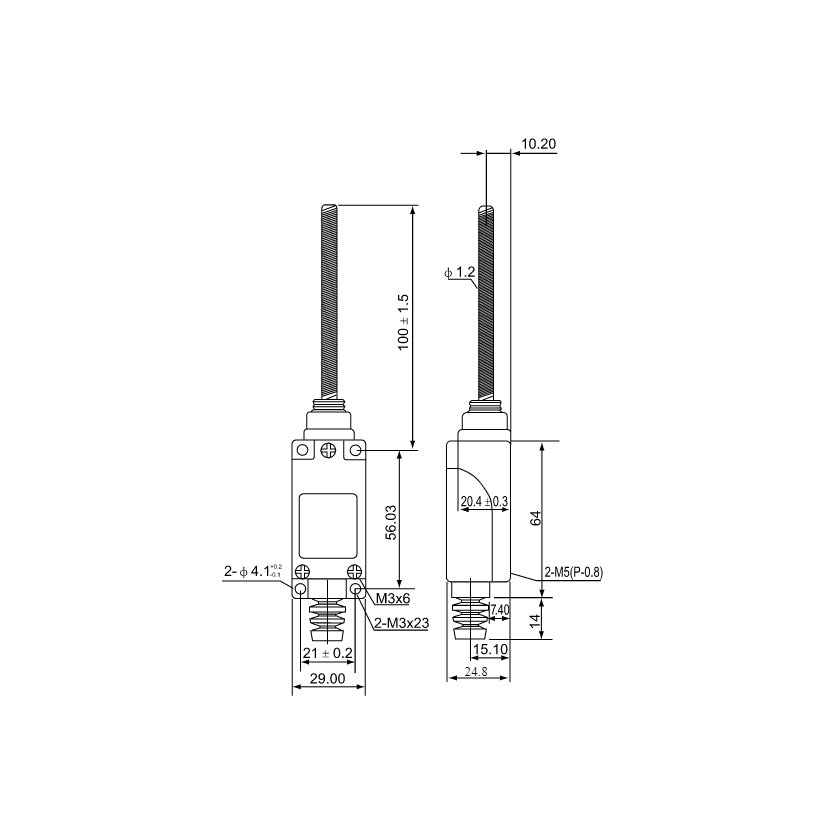 Helyzetkapcsoló, rugószáras (acél)
