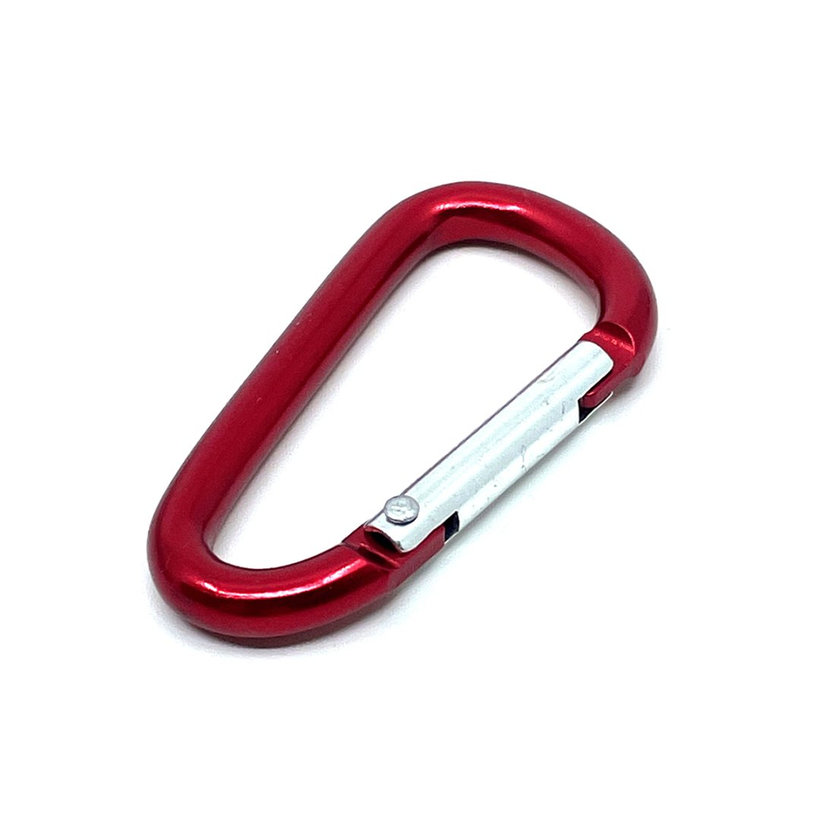 Karabiner alumínium D-alakú - piros 5mm