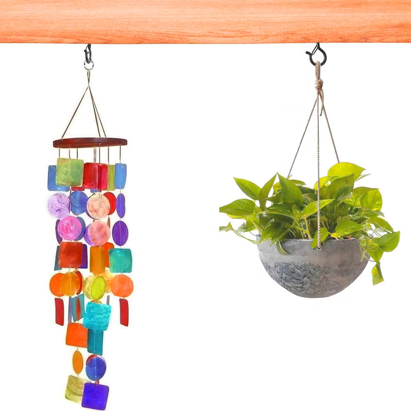 Dekoratív szem csavarral, Q-alakú - fekete