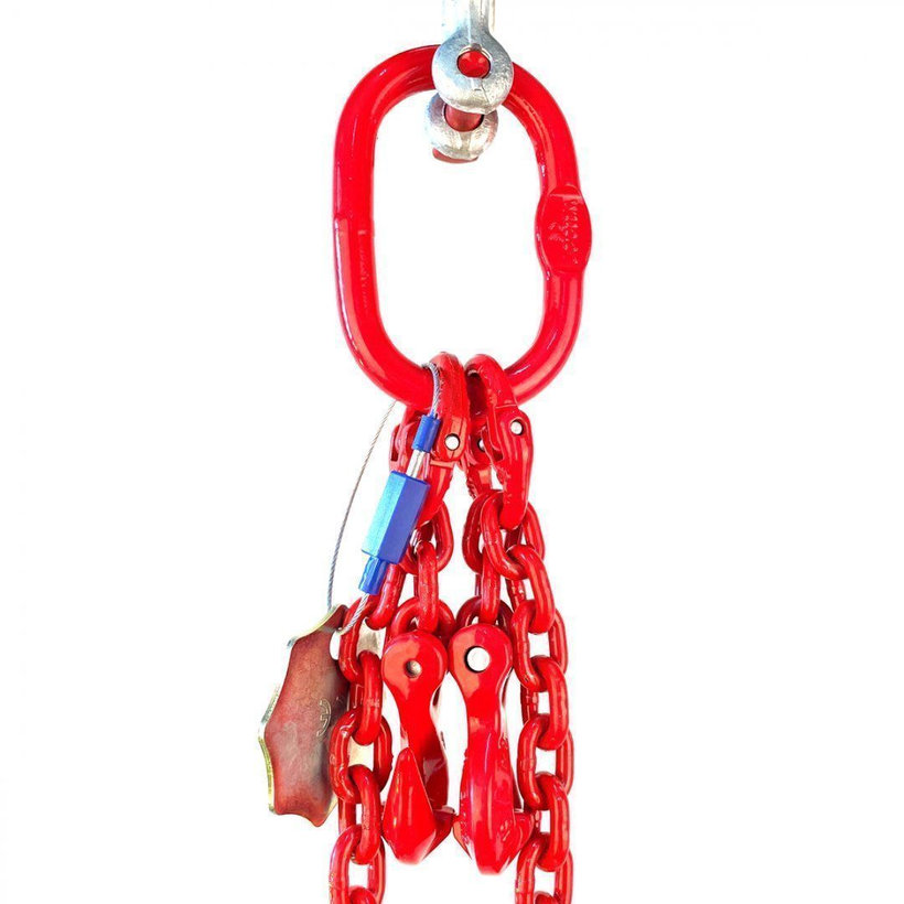 Láncos felfüggesztés szem-2 kampó 80 o. rövidítővel (2 m, 12000/8000 kg, 16 mm)