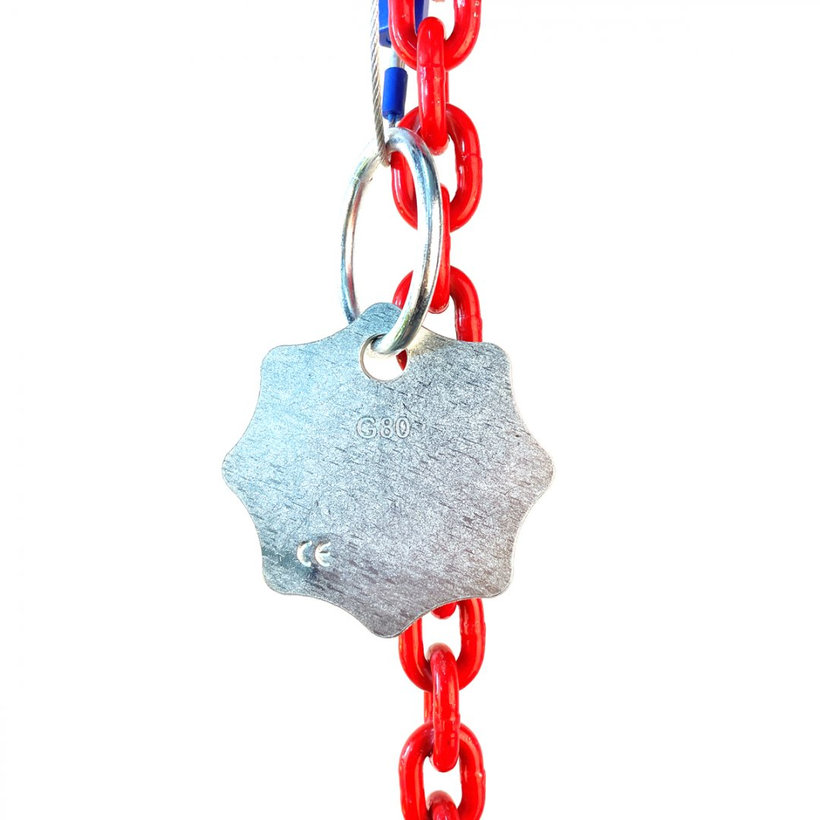 Láncos felfüggesztés szem-kampó 80 o. rövidítővel (1 m, 1120 kg, 6 mm)