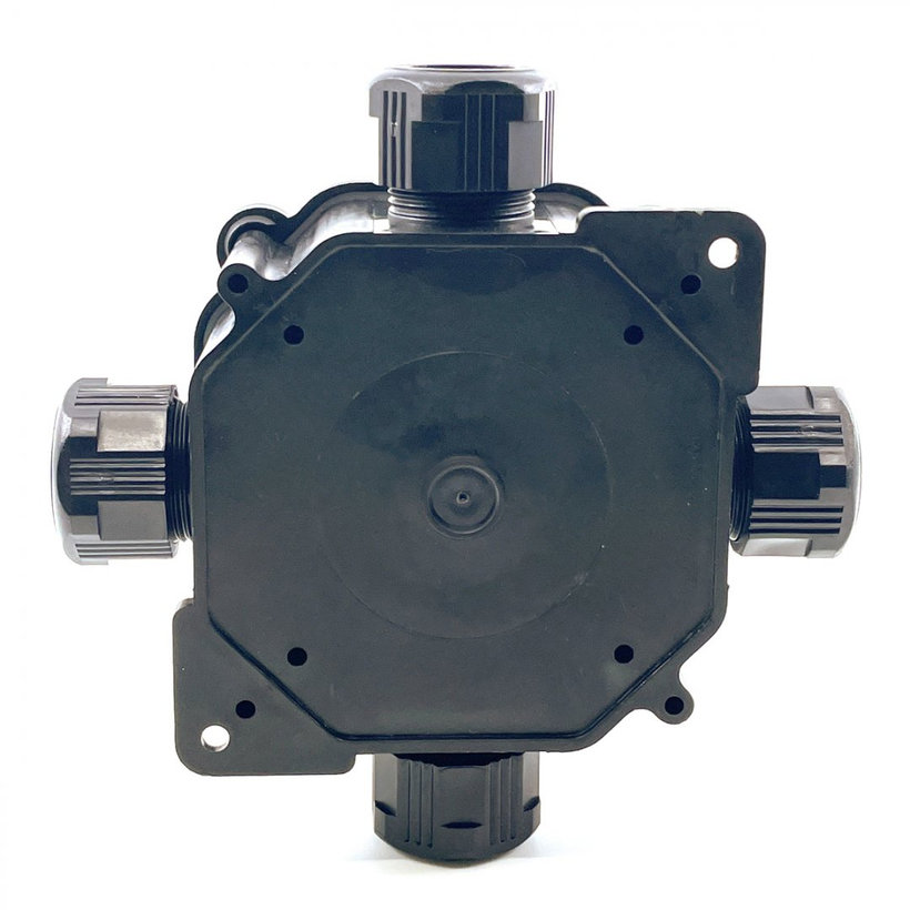 Elosztó doboz 6455-11P/5 fekete 122x122x44,6mm