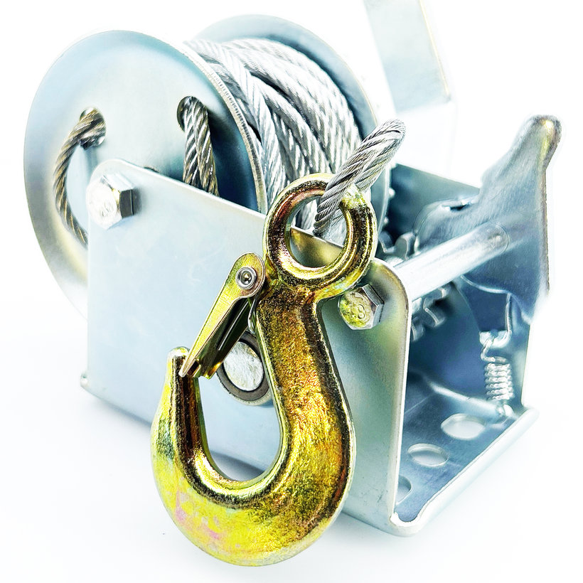 Kézi csörlő 360kg, 4,5mm x 10m, acélkötél