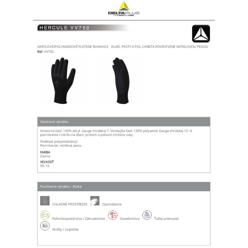 Hőszigetelő munkakesztyű HERCULE VV750 10