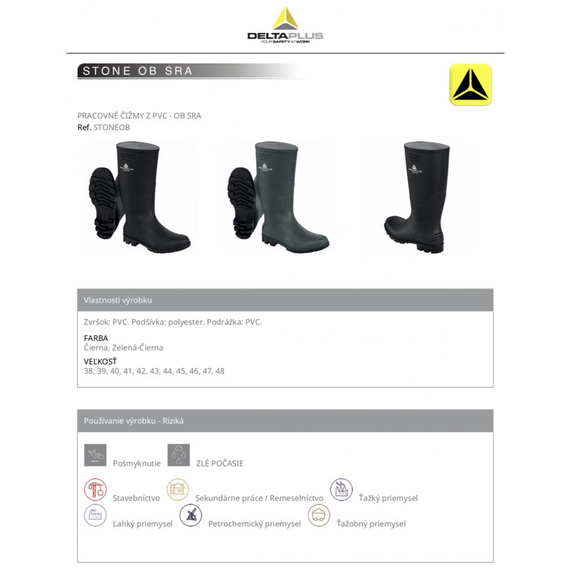 STONE gumicsizma fekete 48