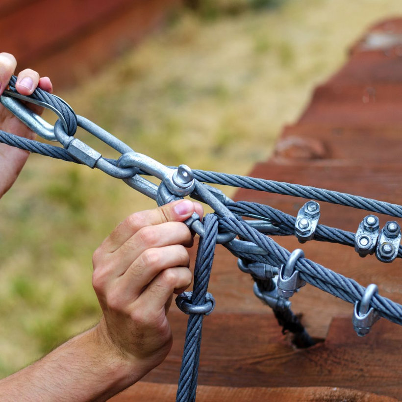 Karabiner anyával, horganyzott 10 mm