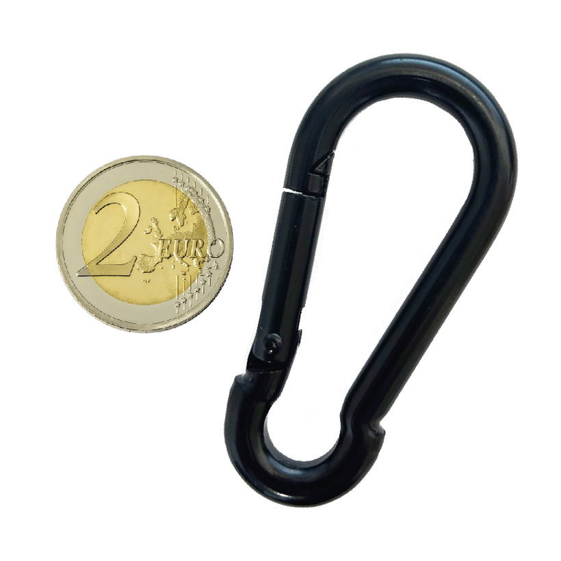 Tűzoltó karabiner DIN 5299C fekete 7mm