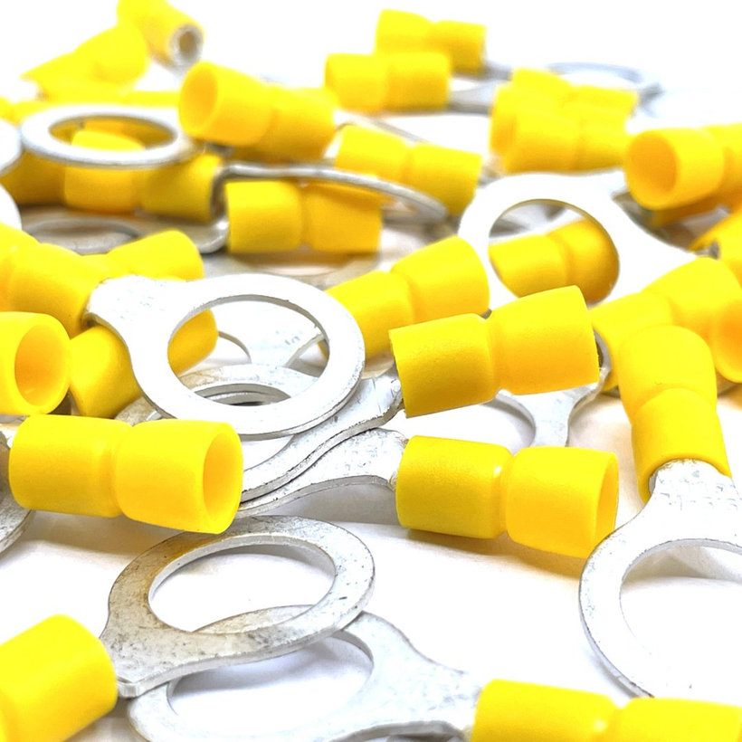 Szigetelt szemes saru, ónozott elektrolitréz, sárga 6mm²