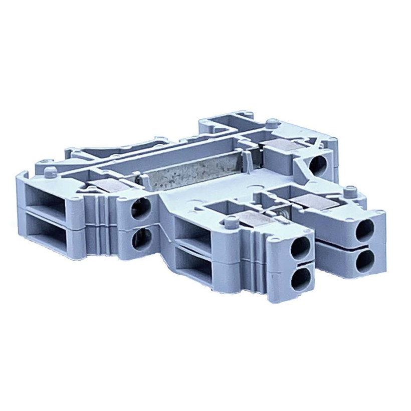 Emeletes ipari sorozatkapocs, csavaros, sínre, szürke 2,5mm²