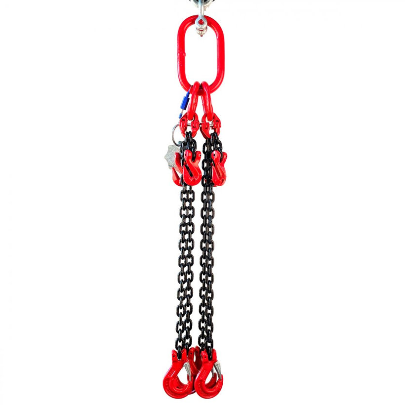 Láncos felfüggesztés szem-4 kampó 80 o. rövidítővel (0,5 m, 4250/3000 kg, 8 mm)