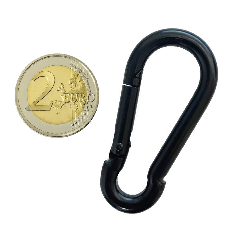 Tűzoltó karabiner DIN 5299C fekete 6mm