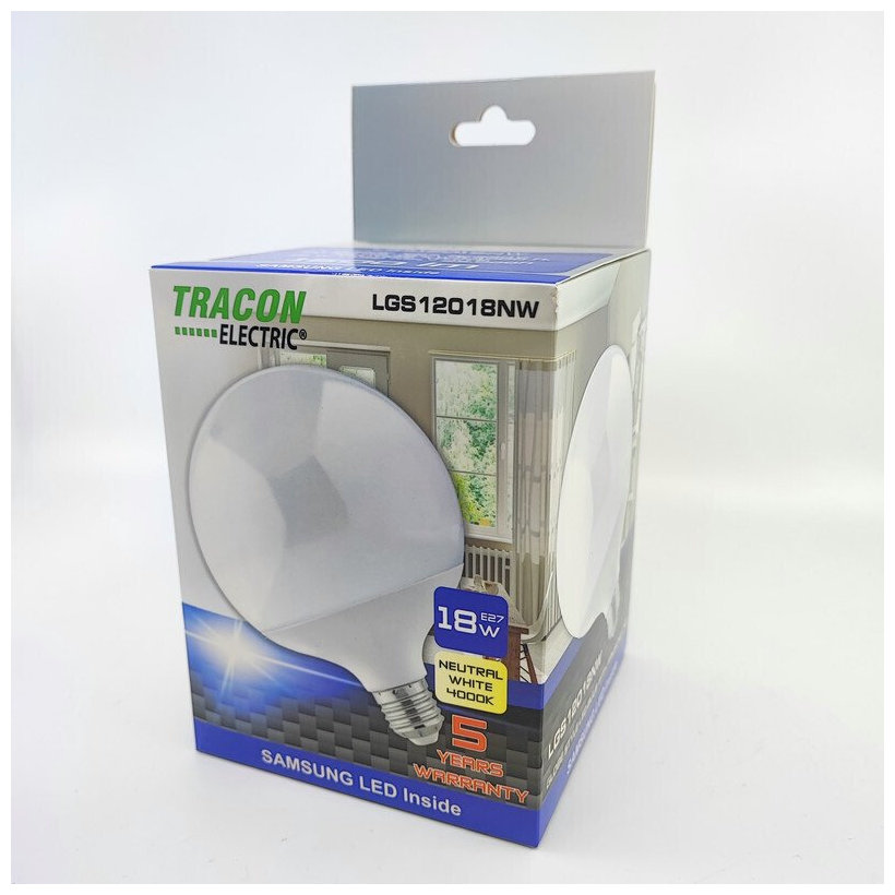 LED izzó gömb E27 18W - semleges - chippel