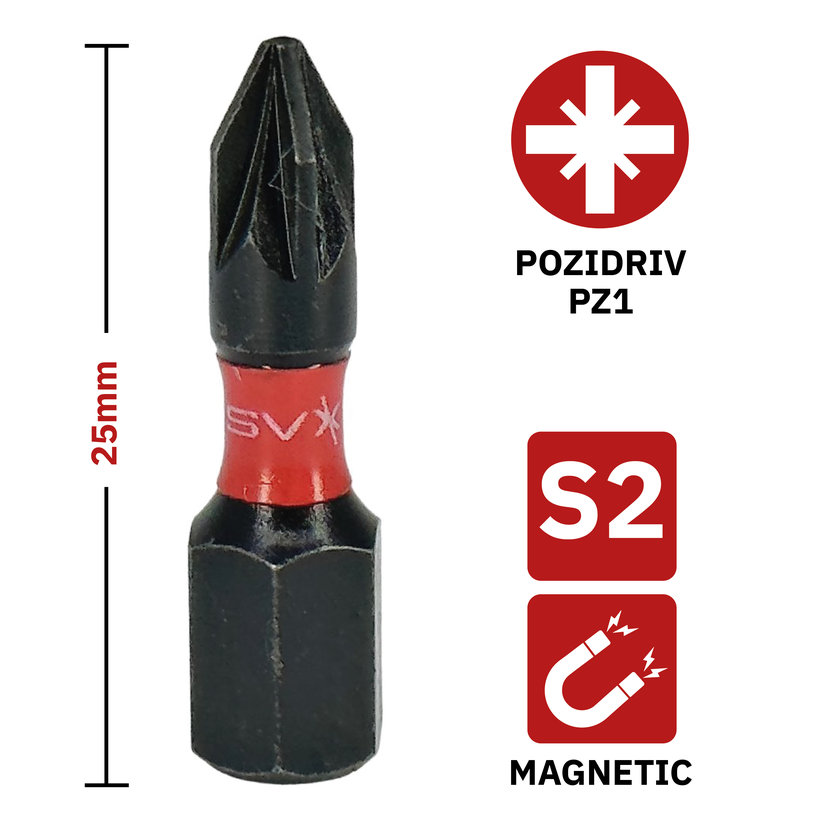 Bit mágneses PZ1x25 mm - 25db