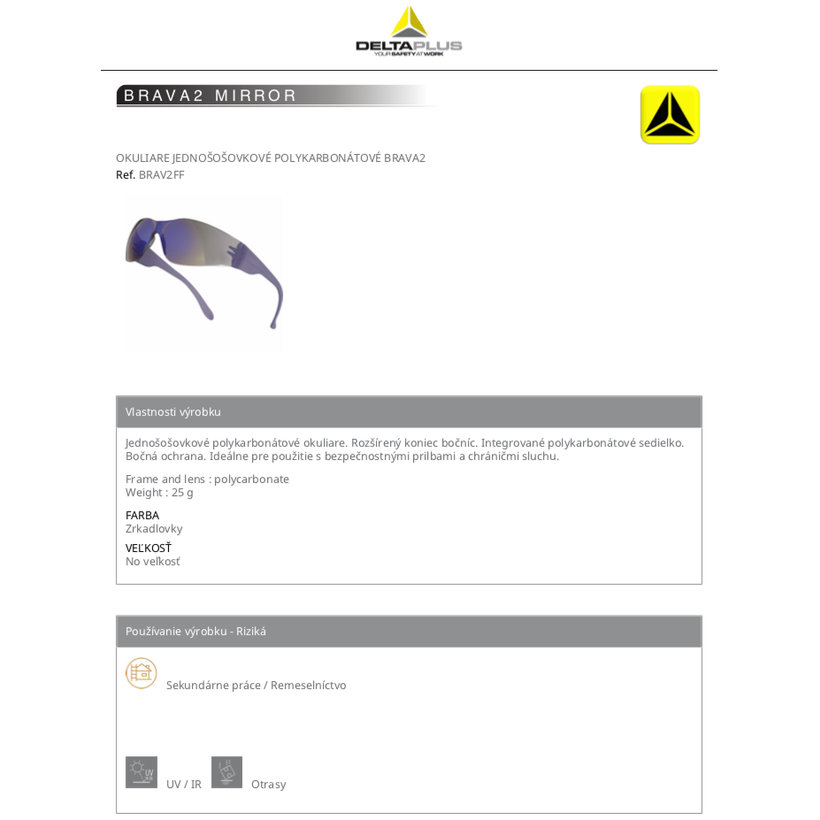 BRAVA2 munkaszemüveg sárga