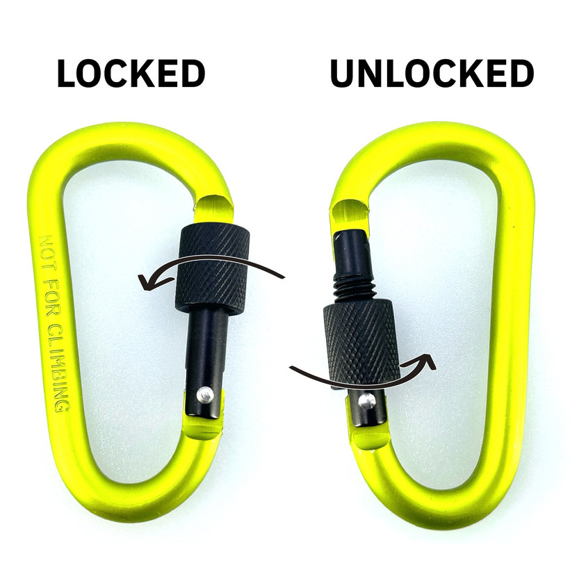 Alumínium karabiner biztosítékkal - zöld
