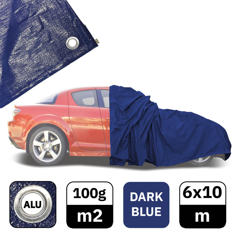 Takaróponyva 6x10m sötétkék 100g/m²