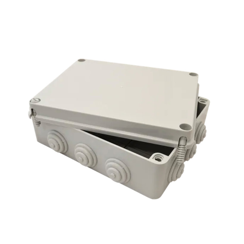 Kötődoboz, falon kívüli, műanyag csavarral IP65 250x200x90mm