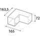 Négyzet alakú gerenda csatlakozó GPL 70 fekete 72x165x163,5 mm