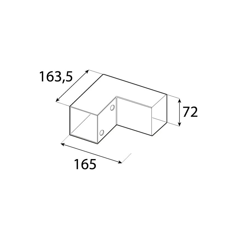 Négyzet alakú gerenda csatlakozó GPL 70 fekete 72x165x163,5 mm