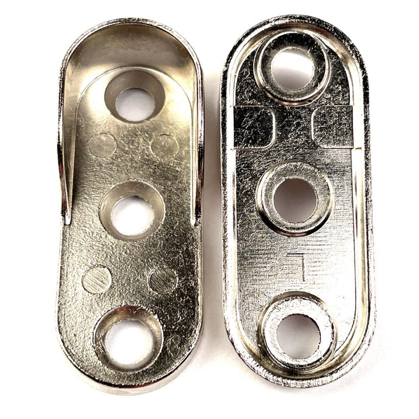 Szekrényrúd tartó nikkelezett 15x32mm