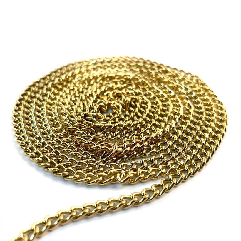 Díszes sodrott sárga cink lánc 1,5mm