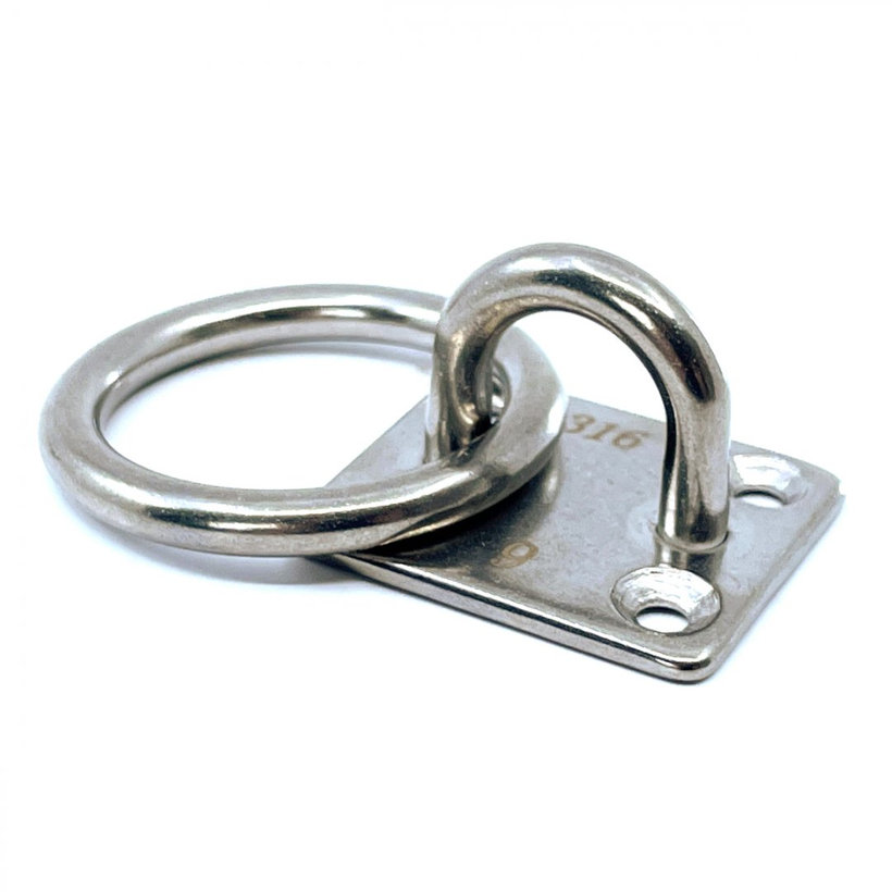 Rozsdamentes acél lemez szemmel és gyűrűvel 30x35mm