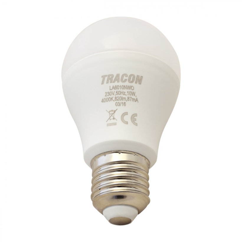 Fényerő-szabályozható gömb burájú LED fényforrás E27 10W - meleg fehér